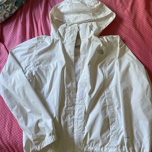 Women’s White venture raincoat. Hyvent Northface. Size medium